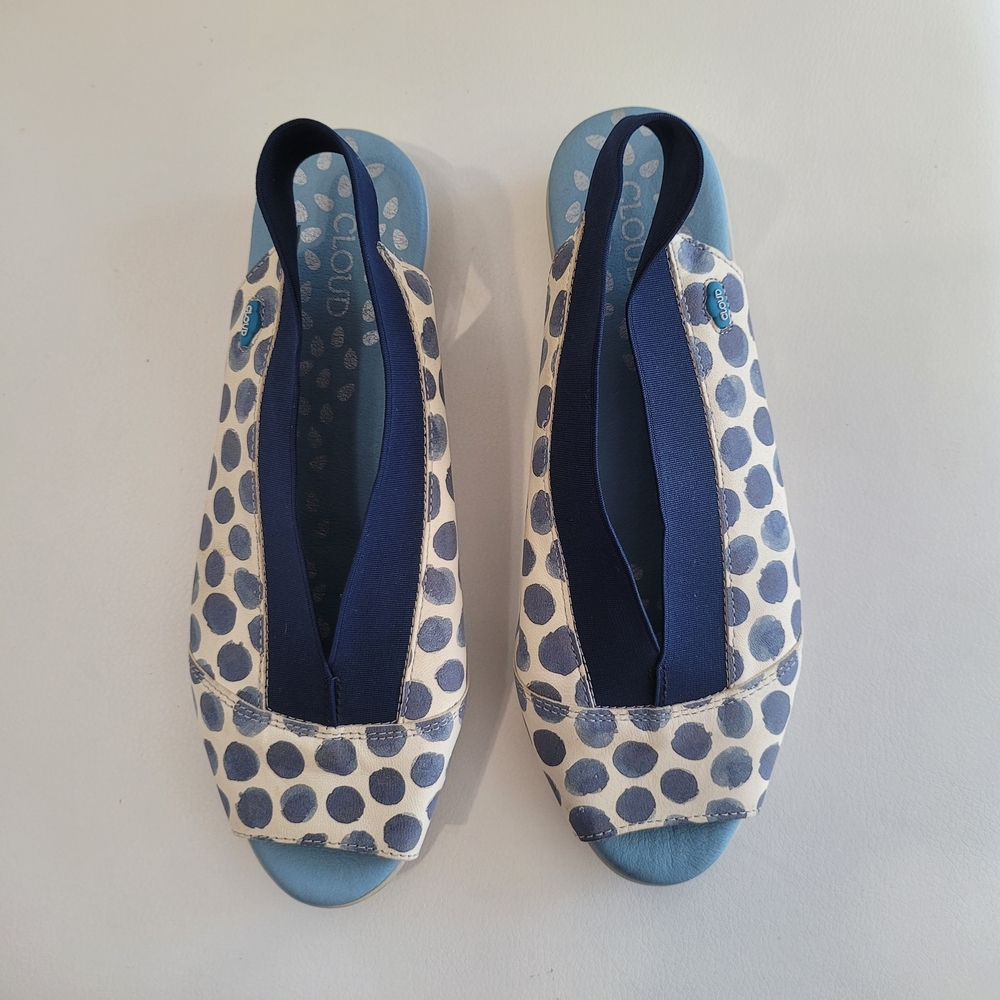 Cloud Caliber Tupai Blue Slingback Leather Sandal Women's sizes 37